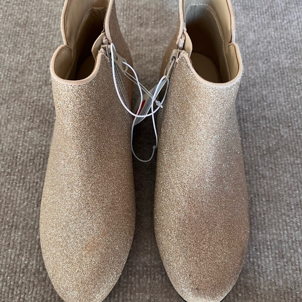 Gold Glitter Ankle Boots